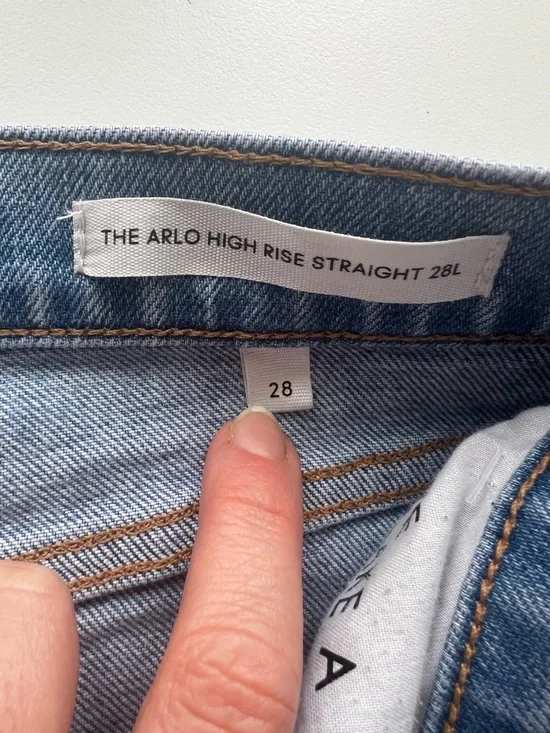Aritzia Denim Forum Arlo High Rise Straight Size 28 Inseam 28” - Picture 7 of 9